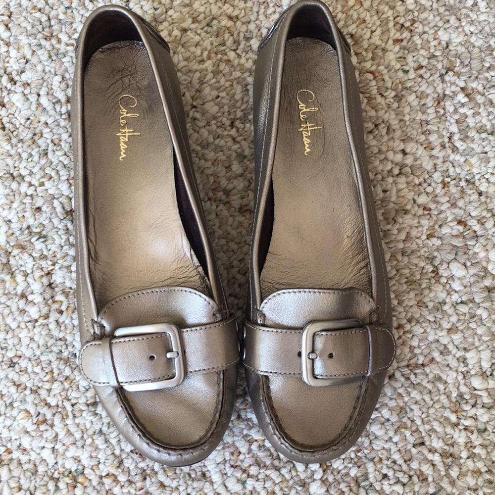 Cole Haan metallic gold loafers